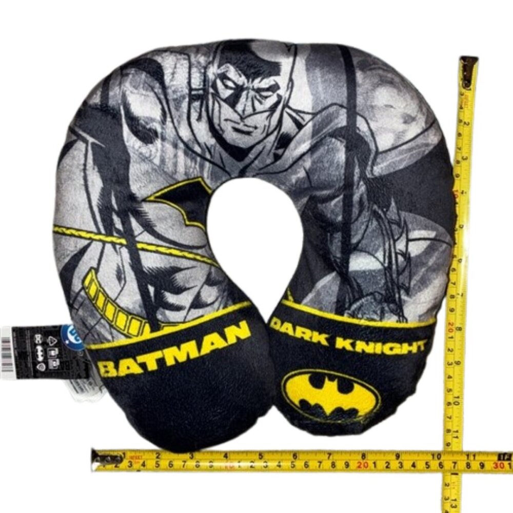 DC Comics Batman Dark Knight Kids Travel Neck Pillow Black, Gray, Yellow - Picture 2 of 9